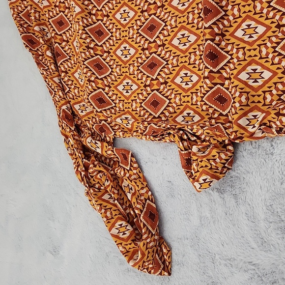 LAST QUEEN paris long sleeve dress abstract browns - Picture 13 of 15